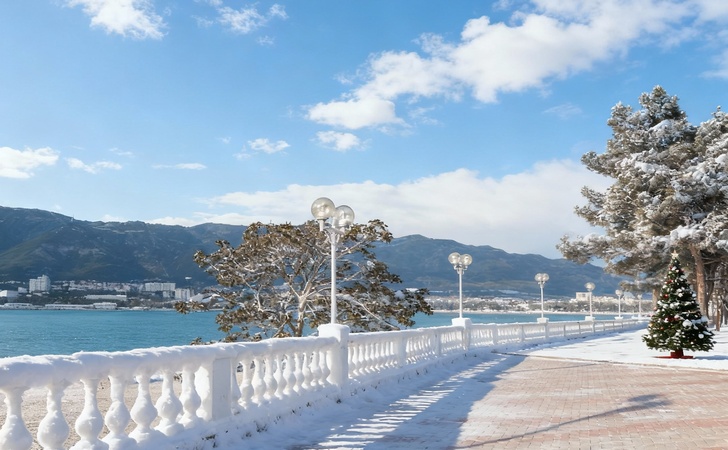 Набережная Анапы зимой