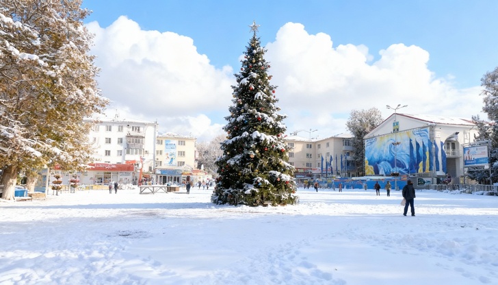 Новогодняя елка на Театральной площади в Анапе