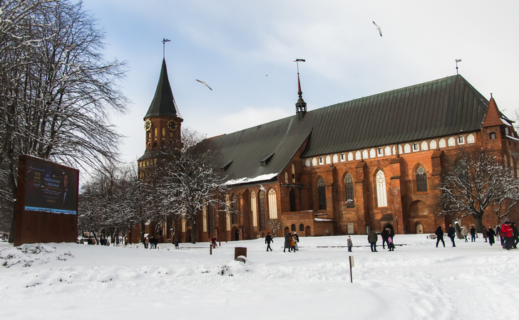 Новогодние праздники возле собора в калининграде