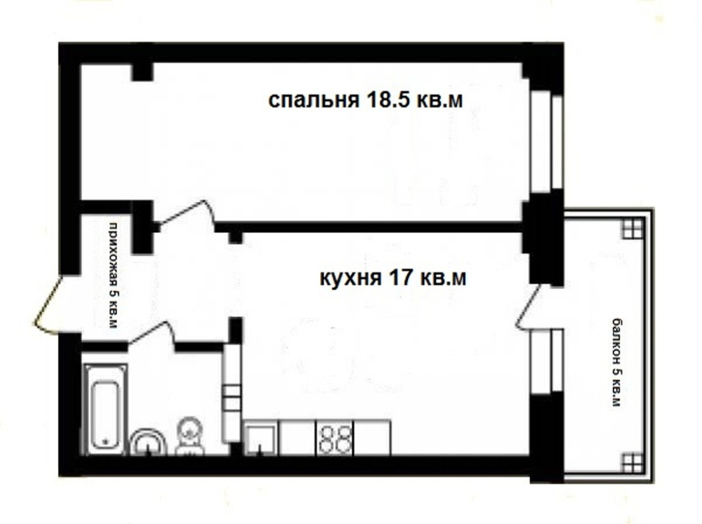 1-комнатная квартира Залесского 8/1 в Новосибирске - фото 13