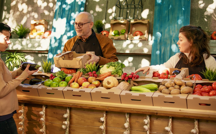 Торг с продавцом на рынке