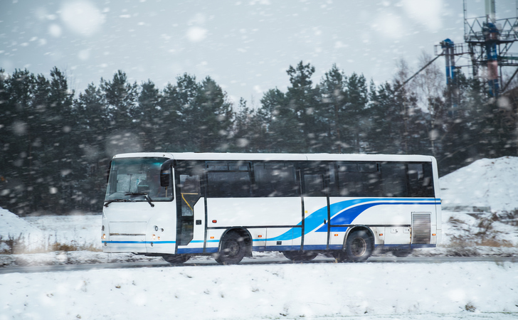 Поездка на автобусе за пределами Санкт-Петербурга