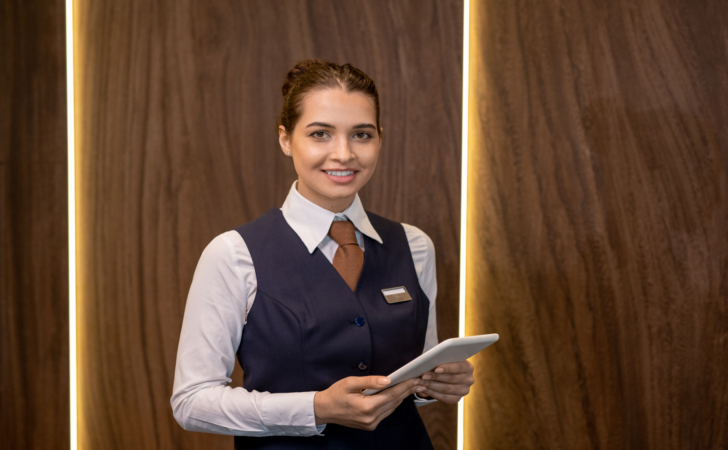 На фотографии изображена проверка готовности номера