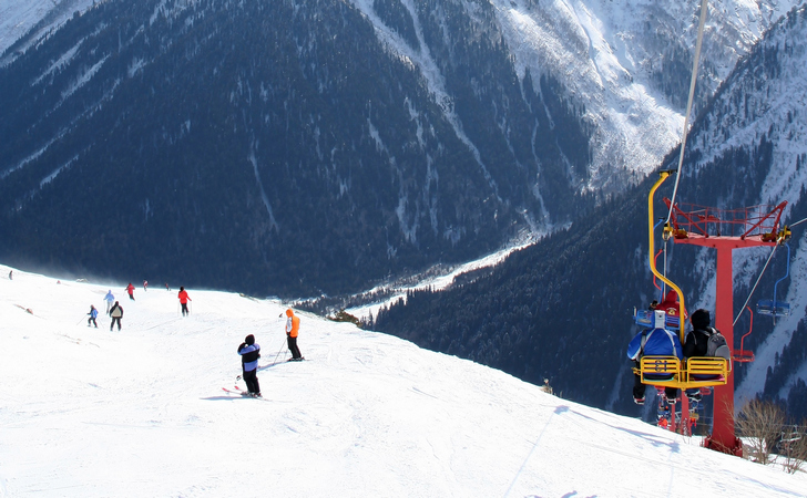 Синие трассы Домбая
