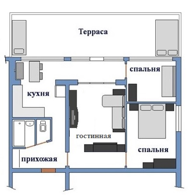 3-комнатная квартира Терская 39 в Анапе - фото 15