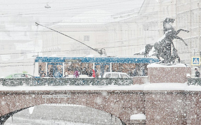 Общественный транспорт Санкт-Петербурга зимой