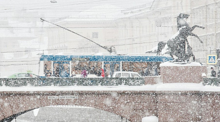 Общественный транспорт Санкт-Петербурга зимой